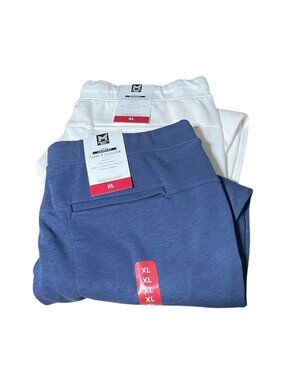 Members Mark Mens Newport Fleece Joggers XL Navy Blue & White Classic Fit 2 Pack